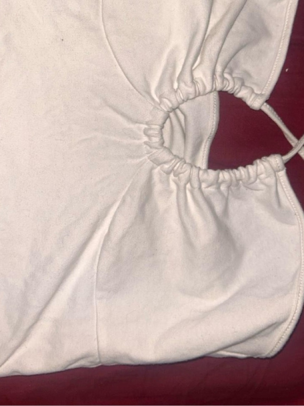 White Halter Ruched Crop Top - Picture 2 of 3
